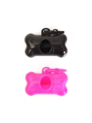 Dispensador hueso con gancho para bolsas de excrementos perro