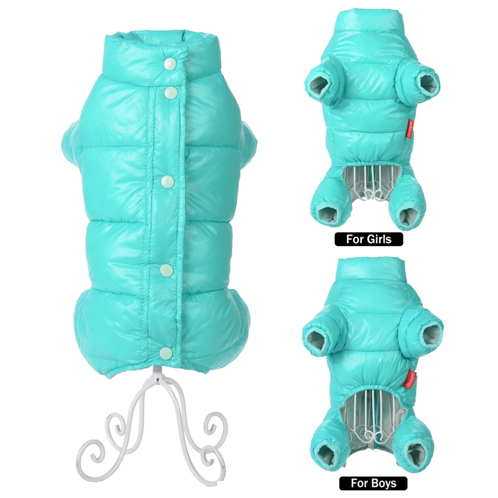 Mono cálido de invierno para perros pequeños y medianos, abrigo impermeable a prueba de viento, chaqueta para cachorros, ropa para Bulldog Francés Yorkie, monos para mascotas - imagen 5