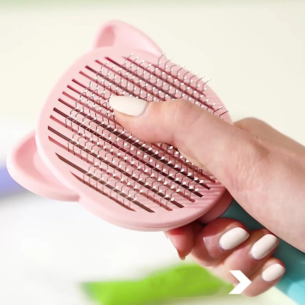 Peine y cepillo para mascotas: herramienta profesional de cuidado de mascotas para gatos y perros, removedor de pelo de perros eficaz, cepillo de limpieza de piel de gato, - imagen 3