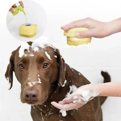 Guante cepillador y bañador de silicona para perros y gatos