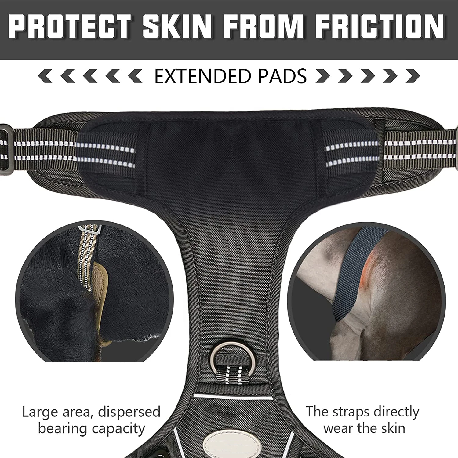 Arnés táctico ajustable para perros pequeños, medianos y grandes, chaleco reflectante de servicio militar para entrenamiento de mascotas - imagen 4