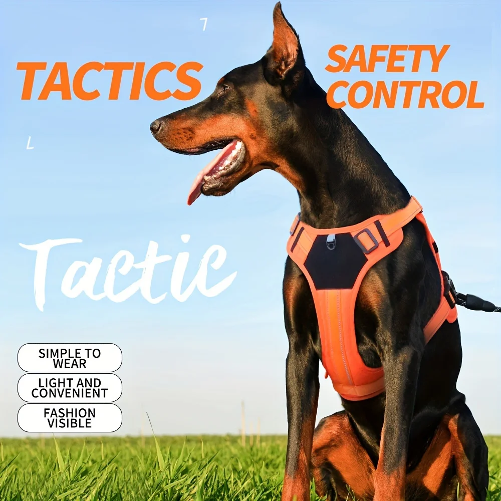 Arnés ajustable para perro, chaleco reflectante para razas grandes, Ideal para aventuras al aire libre