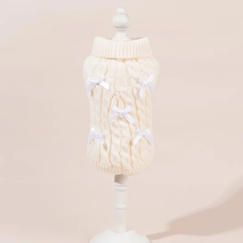 2025 nuevo suéter de Navidad para mascotas suéter de princesa con lazo para gatos perros ropa cálida de invierno y otoño para mascotas pequeñas y medianas - imagen 4