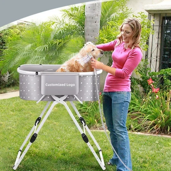 Pet Bathtub The Bathtub Can Be Lifted and Lowered and The Height Can Be Adjusted Folding Dog Bath Sink Bath Rack - imagen 2