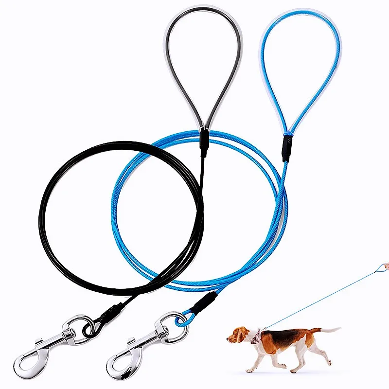 Correa para perro de 1,8 m en acero inoxidable con asa comoda