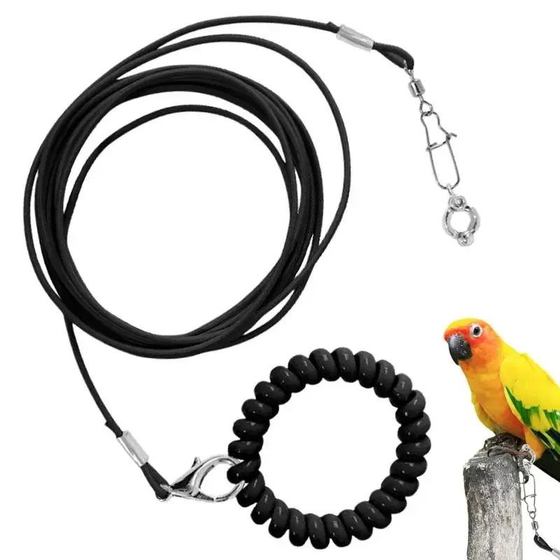 Correa de entrenamiento volador para loros y pájaros, cuerda antivuelo para pies, tamaño Chainsize, anillo de 6 pies, suministros para aves al aire libre - imagen 2