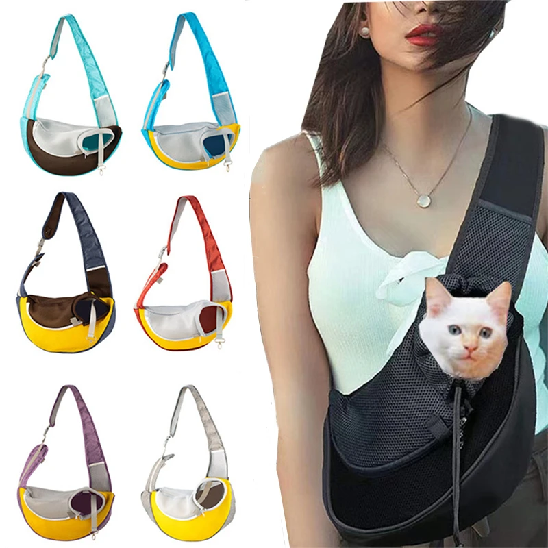 Bolsa de malla Oxford para viaje al aire libre, bolso de hombro de un solo hombro, para mascotas, 2023