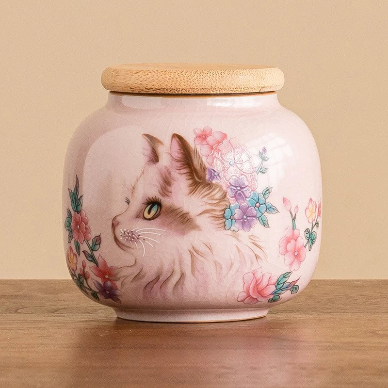 Urna de cerámica para mascotas, Mini memoria para perros y gatos, urna para cenizas funerarias, conejo, gatos, cachorros, mascotas, artículos conmemorativos, accesorios, suministros de productos para perros - imagen 3