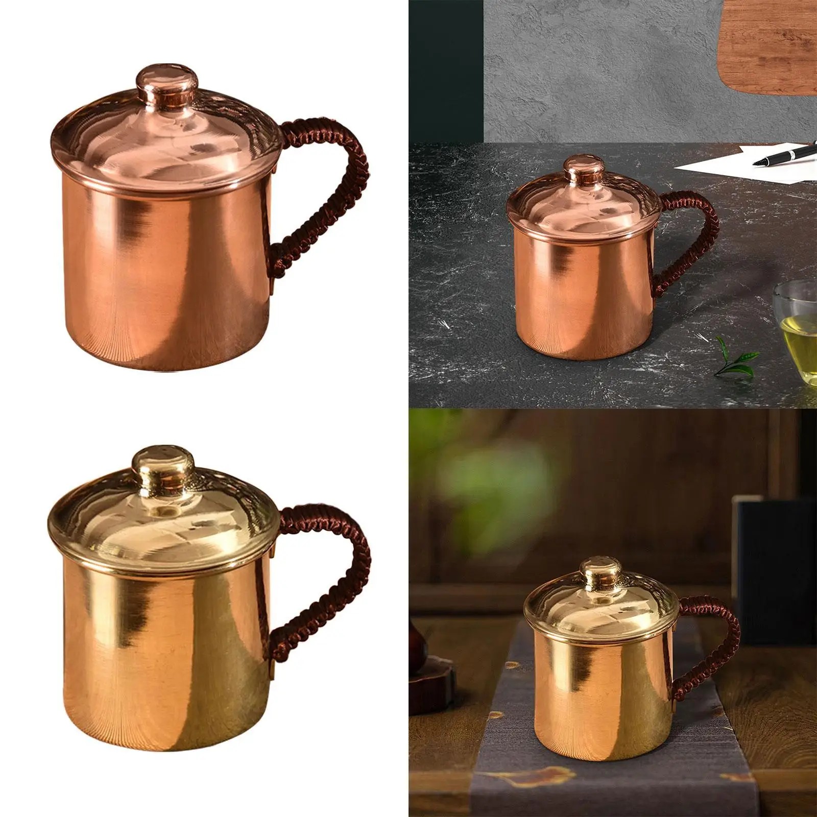 Handmade Pure Copper Cup Teaware Easy Clean Sturdy Practical Copper Coffee Mug for Milk Beer Tea Room Restaurant Coffee Shop