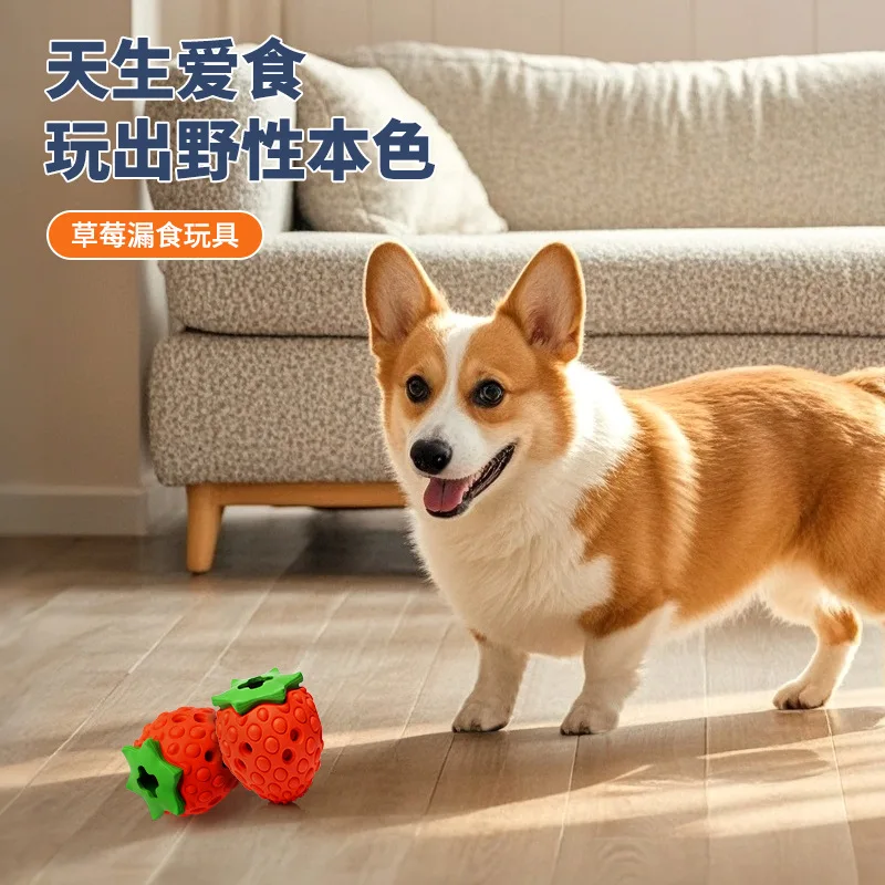 Juguete dispensador de comida dental para perros – Goma fresa - imagen 5