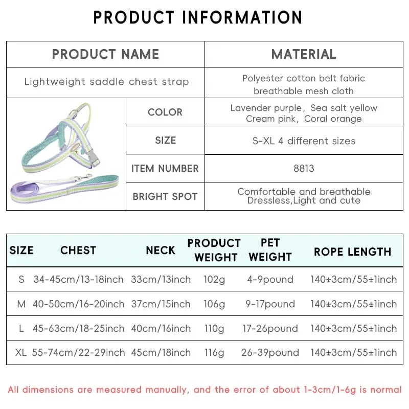 Correa para cachorros, correa para caminar para perros, arnés ligero para mascotas, correa para el pecho, conjunto de correa y correa para el pecho para perros pequeños, novedad de 2024 - imagen 4