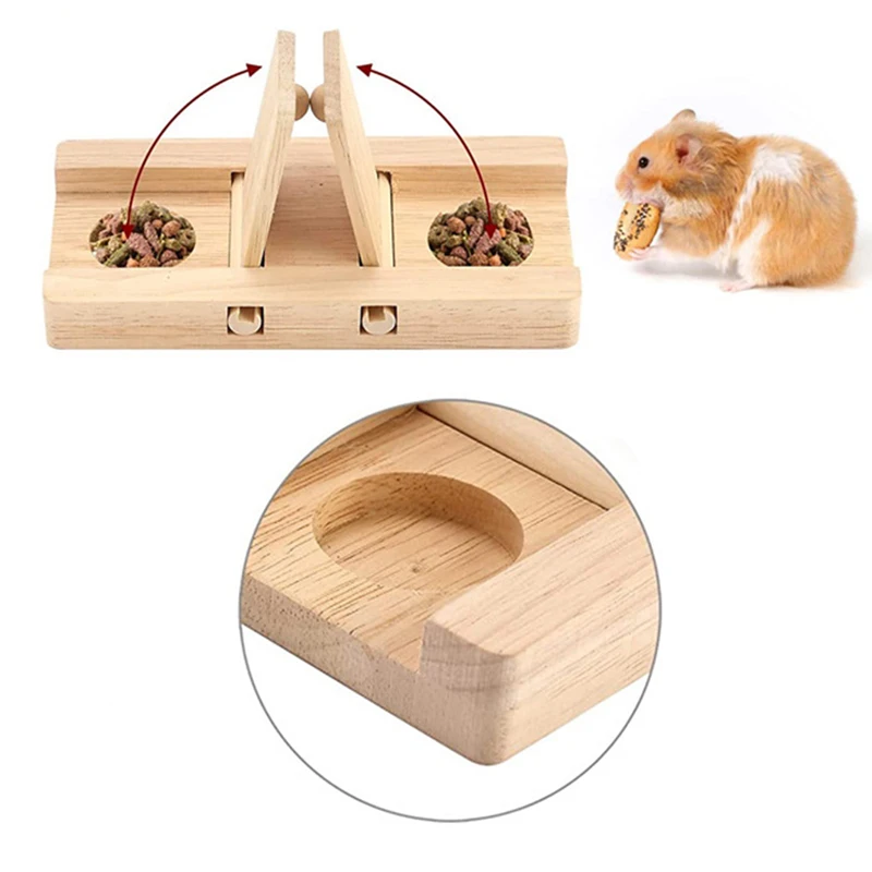 Juguete de forrajeo de madera, divertido juego de rompecabezas, juguetes de alimentación para conejito, hámster, Chinchilla, conejo para mascotas pequeñas - imagen 2