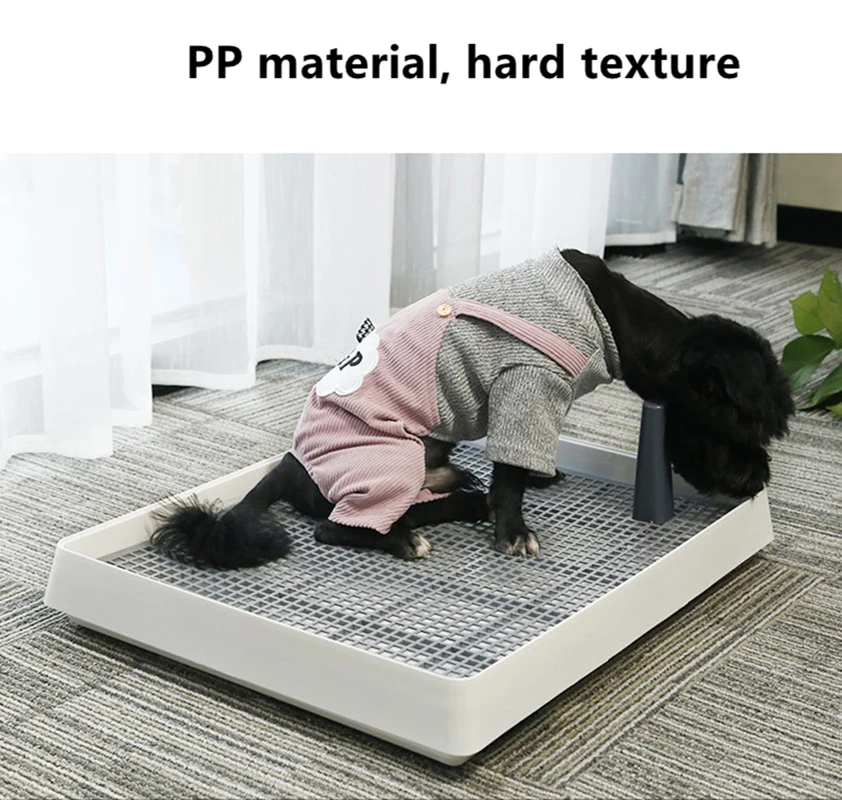 Inodoro portátil para mascotas, bandeja de plástico con columna para entrenamiento en interiores, fácil de limpiar, caja de arena para perros y gatos pequeños, suministros para mascotas - imagen 2