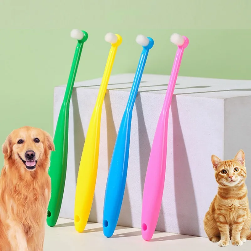 Cepillo de dientes para perros, cabezal pequeño, cepillo de dientes para mascotas, cuidado bucal, cepillos de dientes de pelo suave para limpieza de dientes de perro, no daña las encías, cepillos de dientes para perros