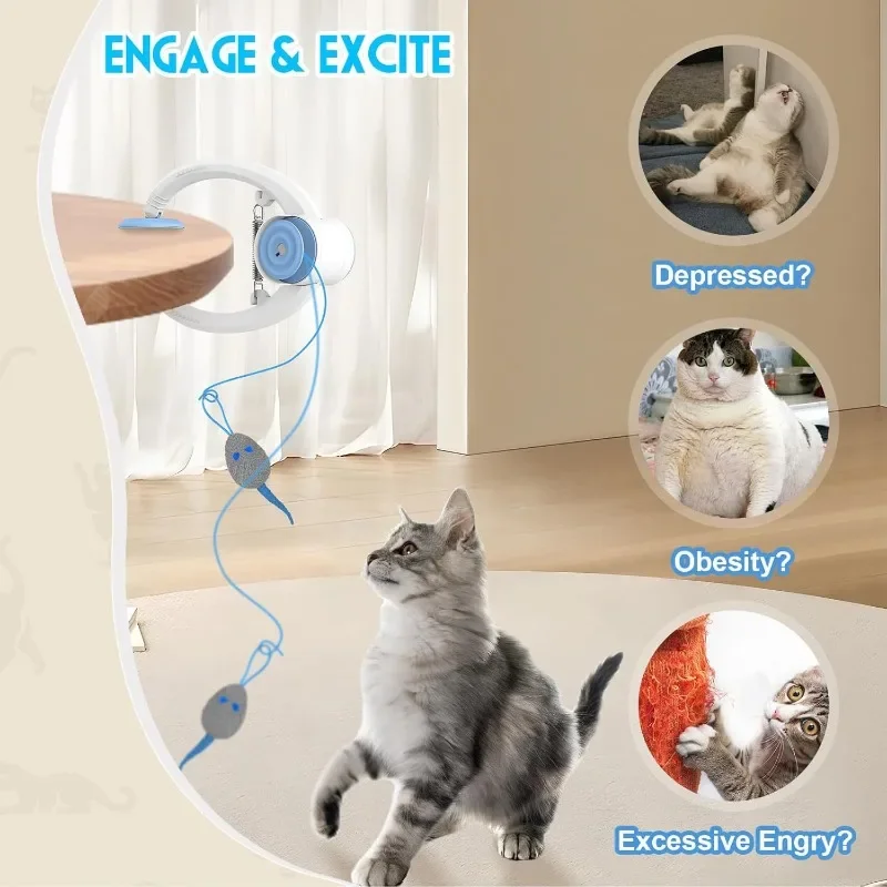 Juguete para gatos recargable USB con elevacion - Colgante para puerta - imagen 2