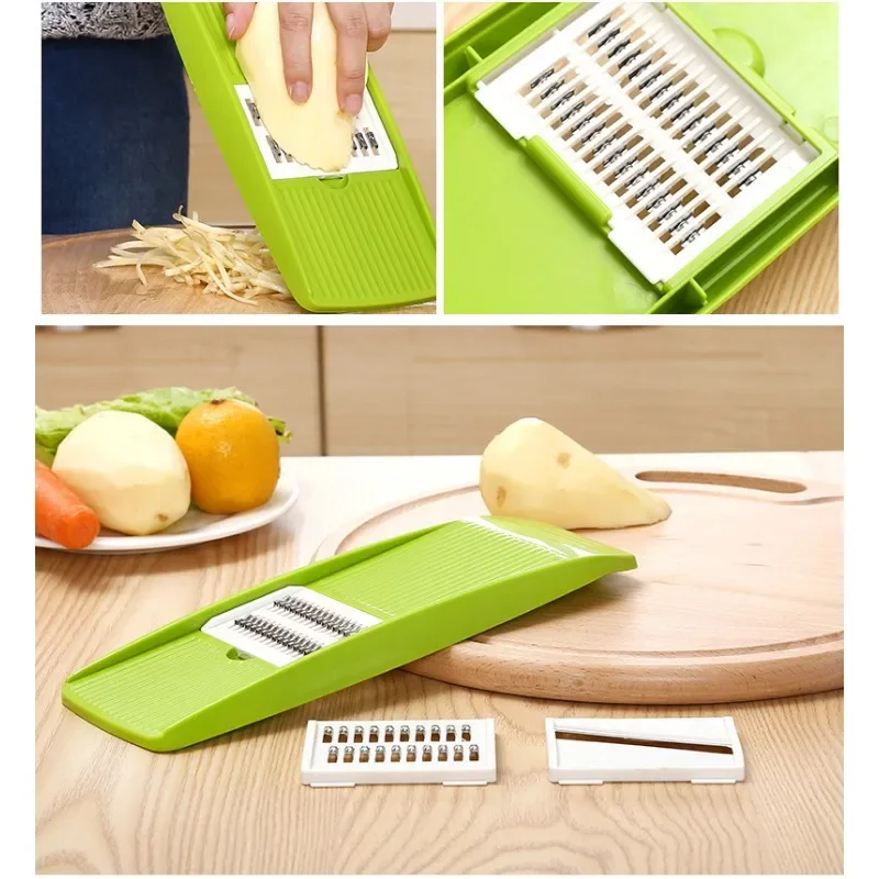 Rebanador de patatas para el hogar, ralladores de artefacto de corte de verduras, herramientas de cocina, limpiador de acero inoxidable, rebanadores de verduras - imagen 2