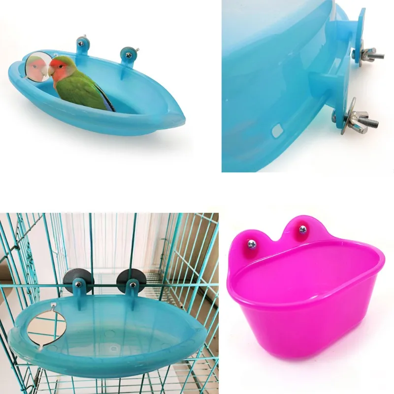 Lavabo de baño para pájaros con espejo, lavabo de baño de piel de tigre con peonía y loro - imagen 2