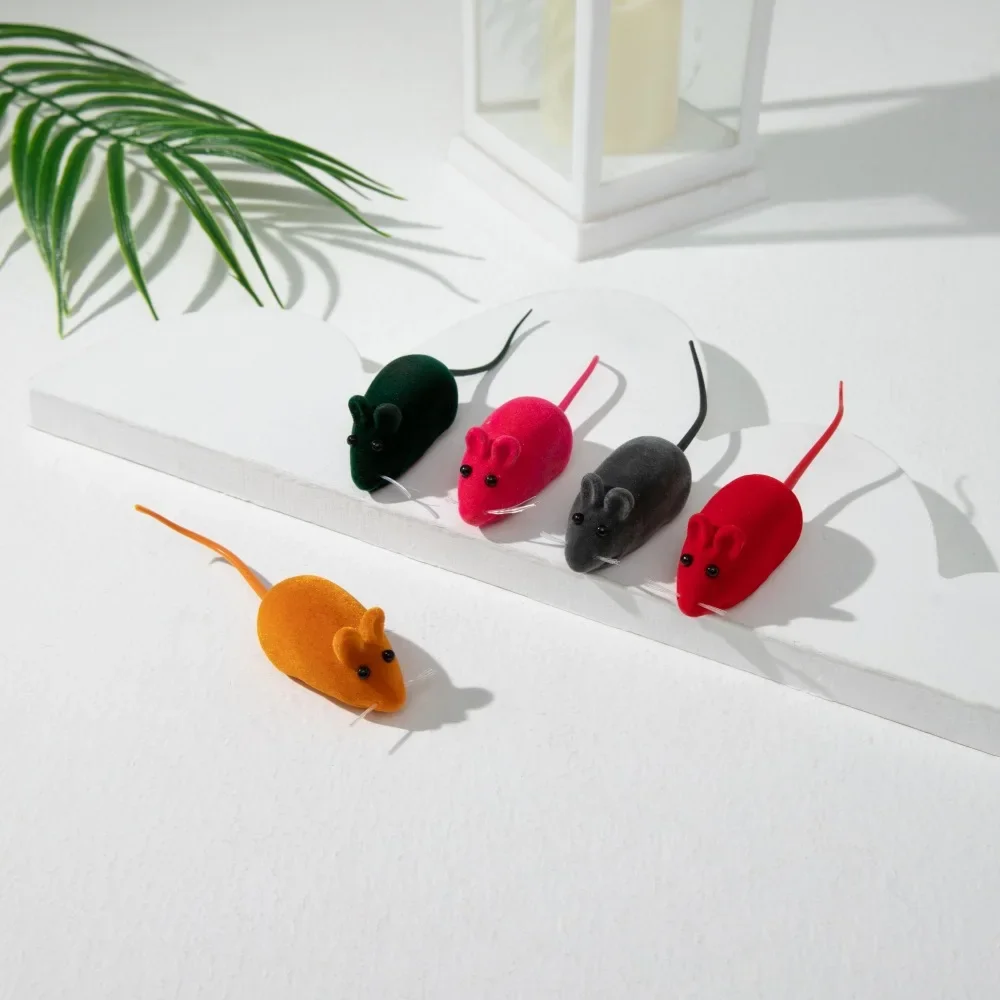 Juguetes para gatos: ratones de goma con sonido interactivo divertido