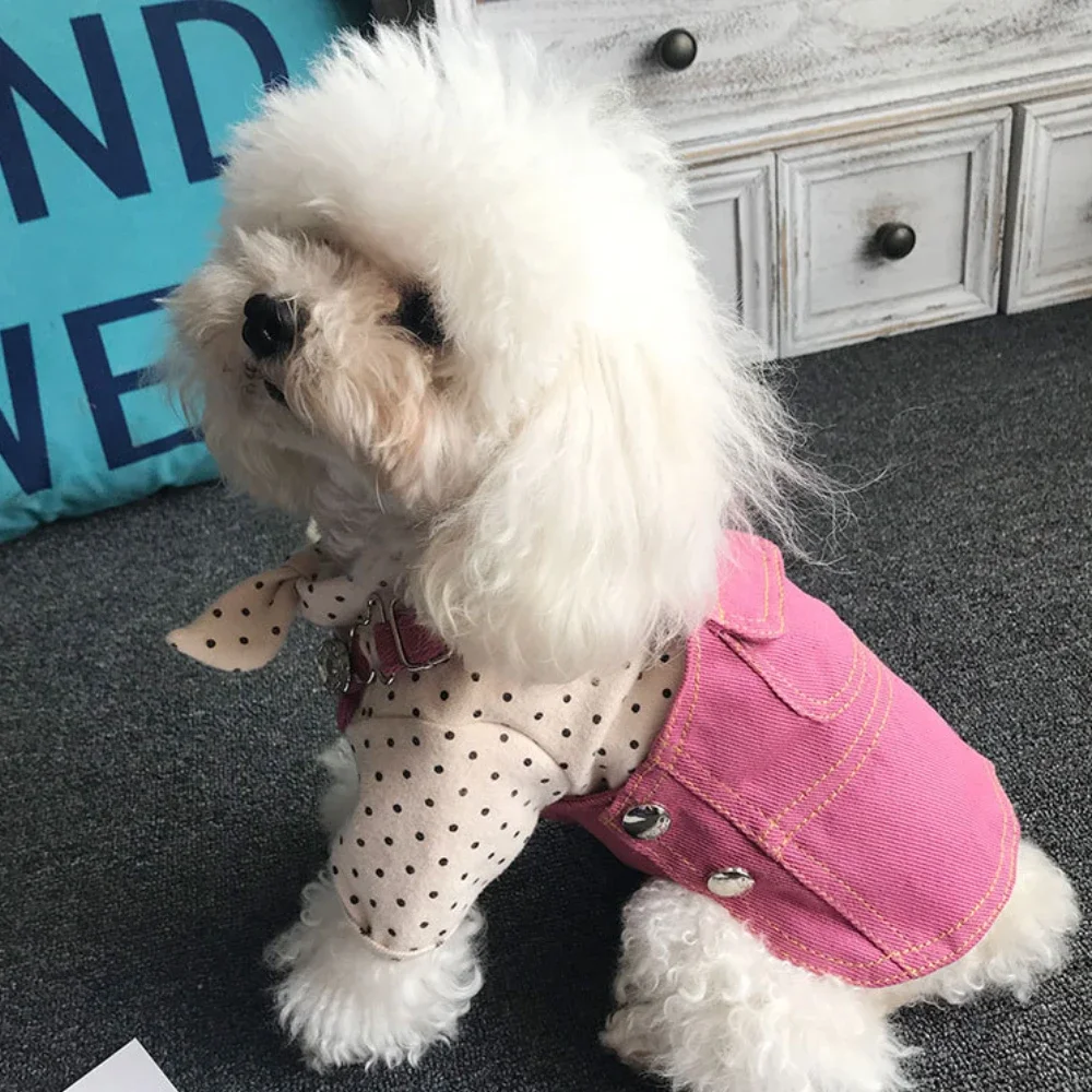 Falda con tirantes de Color brillante para perro y gato, prenda bonita de peluche, método Bichon, ropa de lucha para cachorros, Mono para perros - imagen 3