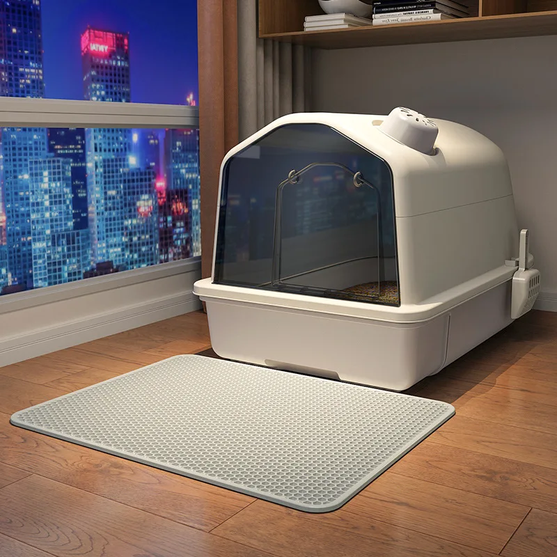 Caja de arena cerrada extragrande para gatos con filtro antiproyectiles - imagen 3