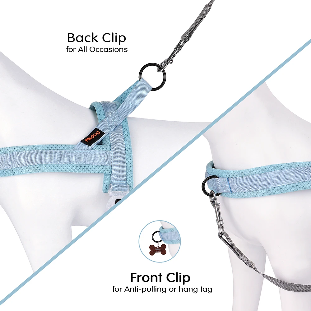 Arnés de nailon sin tirones para perros, arnés de entrenamiento ajustable para perros, chaleco, arneses transpirables para perros pequeños y grandes, color rosa