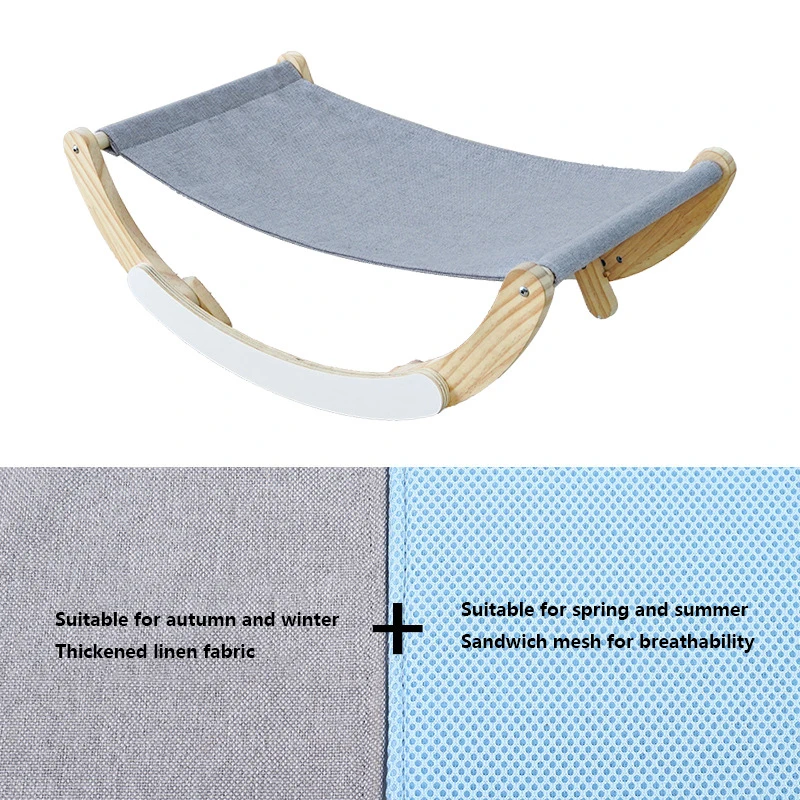 Cama de madera para gatos, columpio para mascotas, cama lavable, asiento extraíble, hamaca para gatos, cama y muebles para cachorros y gatitos, productos para mascotas para dormir - imagen 4