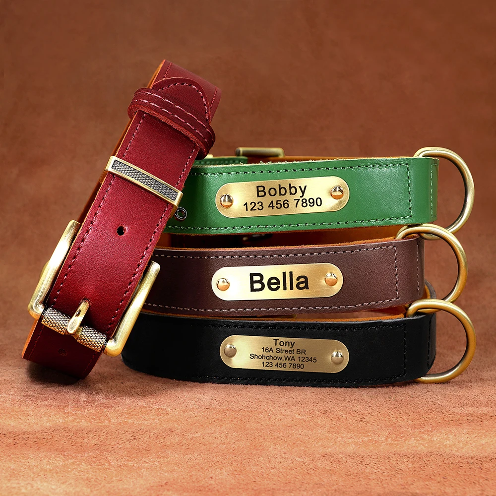 Correa de cuero personalizada para perros – Grabado incluido - imagen 5