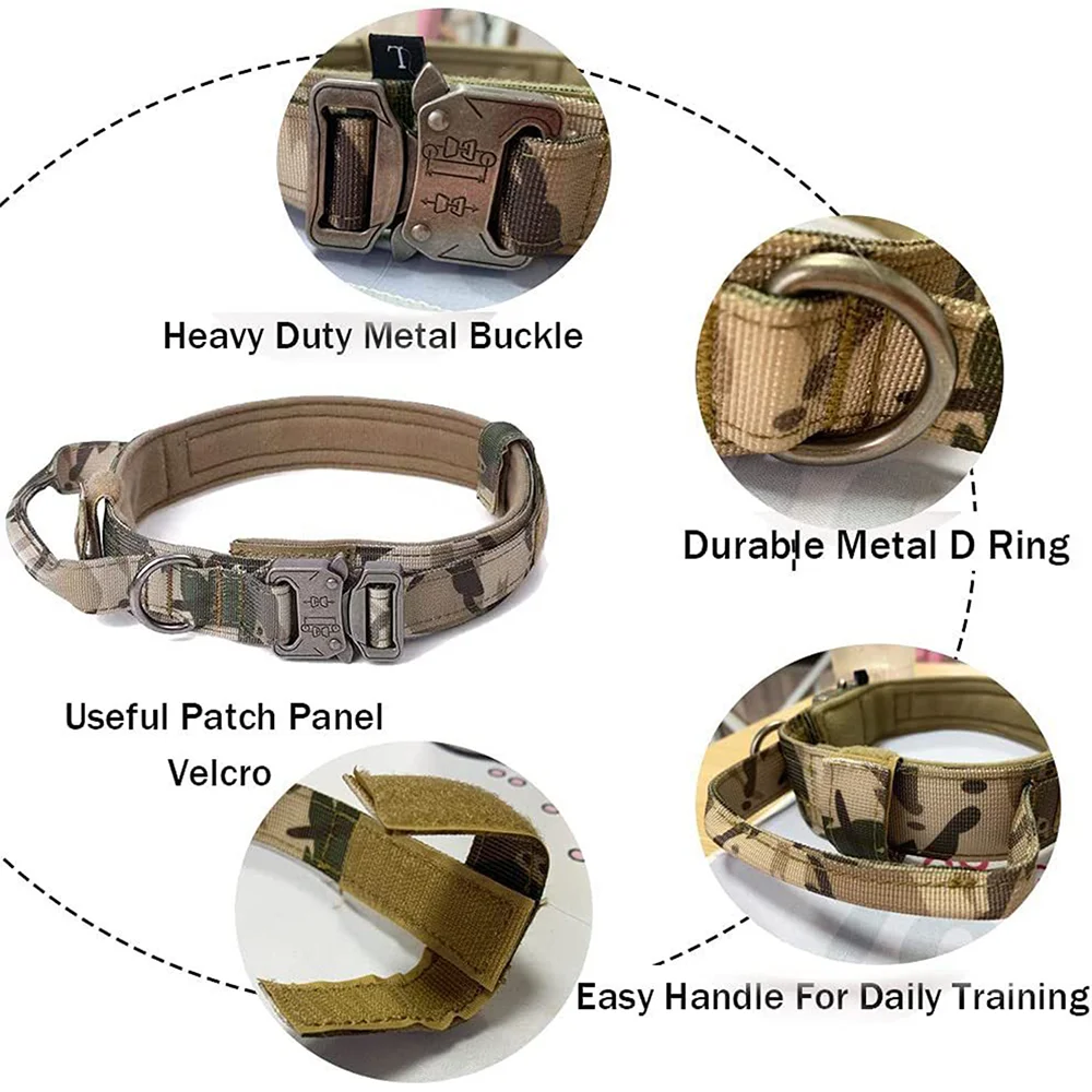 Arnés táctico para perros, conjunto de correa, chaleco militar para mascotas, servicio de arnés para perros medianos y grandes, entrenamiento de caza y caminar - imagen 4