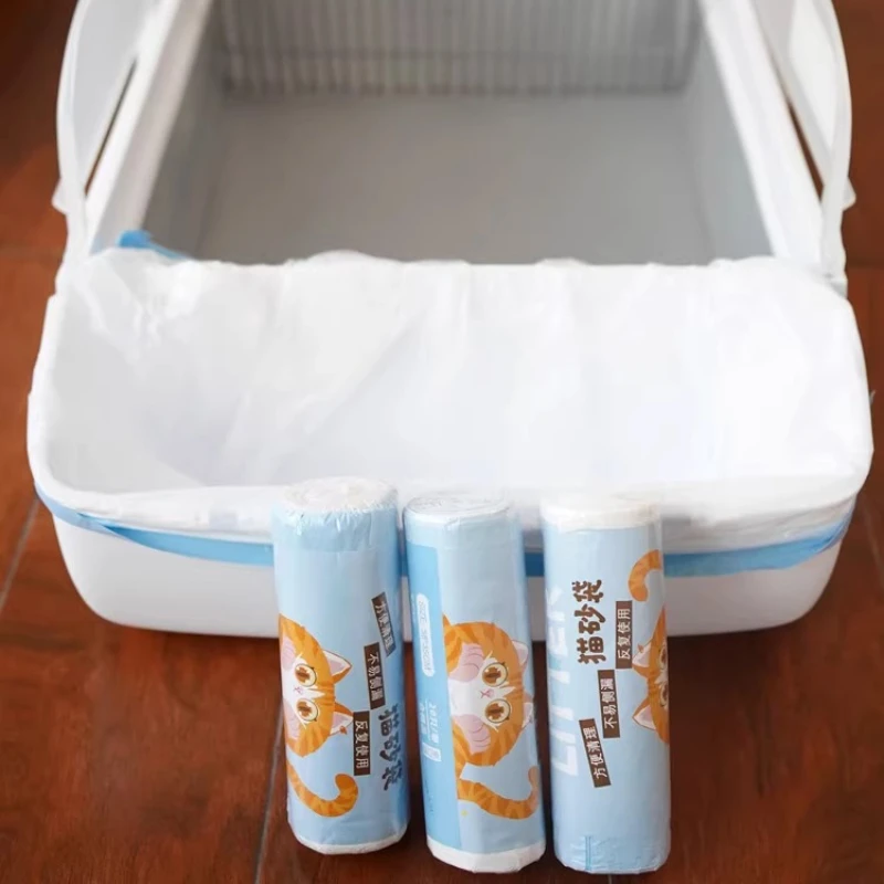 Caja automática de accesorios para arena de gatos, bolsa de basura para gatos, accesorio de inodoro para gatos, bolsas de basura con cordón, suministros para mascotas - imagen 5