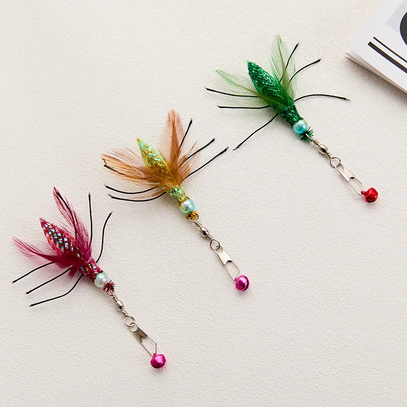 Varitas juguete gatos con insectos artificiales y plumas intercambiables