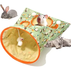 Kit de juguetes para gatos con túnel plegable, plumas y pelota sonora