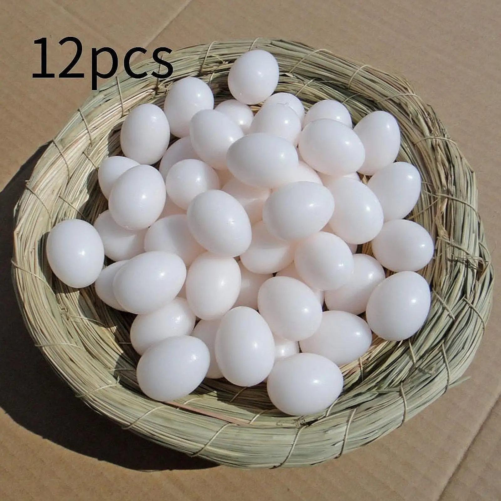 12Pcs Solid Pigeon Eggs,Artificial Eggs Easter Decoration Home Decor Dove False Eggs for Help Laying, Guiding Race Pigeons