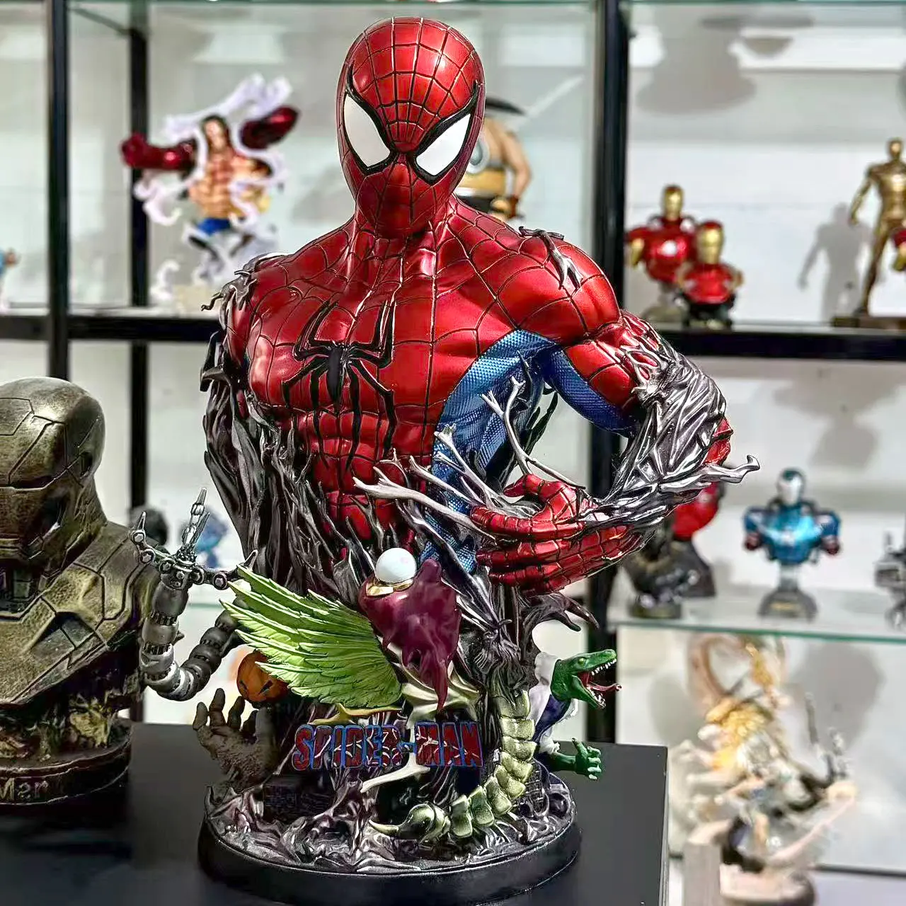 Modelo de resina de Spider-Man a escala 1/3, estatua de escena de película de Los Vengadores, adornos de decoración, figura coleccionable altamente detallada Premium