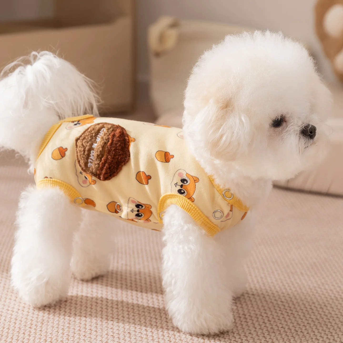 Mono para mascotas de otoño e invierno, ropa bonita sin mangas con banda para el vientre, pantalones de cuatro patas, pijamas, chaquetas para gatos, ropa para cachorros - imagen 3