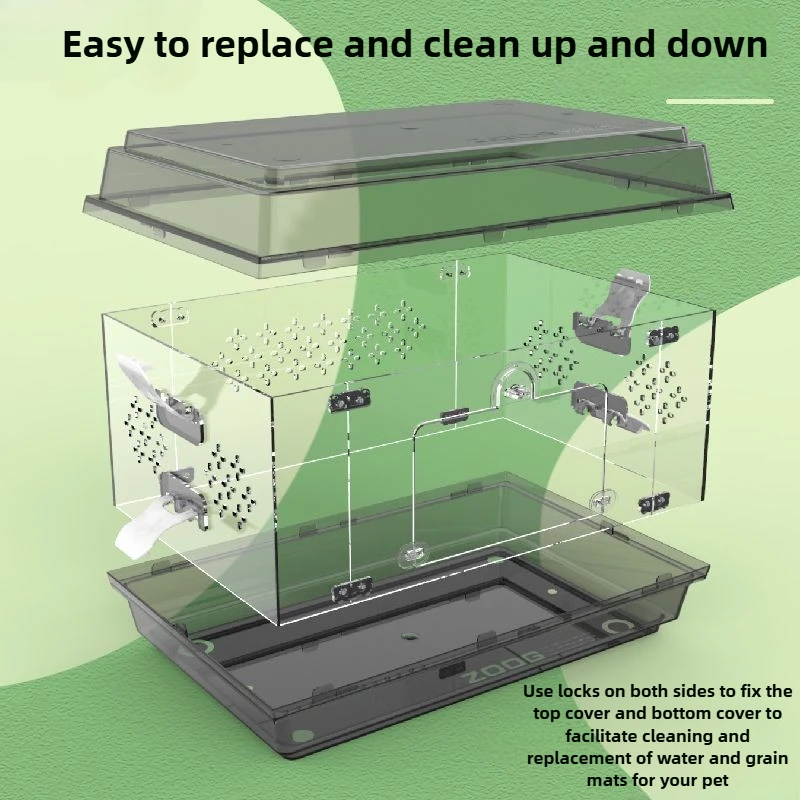 Perrera de lagarto acrílica, tanque de tortuga de araña transparente, jaula de cría de reptiles, terrario de serpientes, jaulas de cultivo de lagarto, productos para mascotas - imagen 4