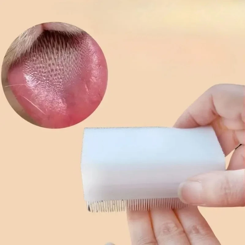 Cepillo masaje suave lengua gato doble cara esponja gatos y perros