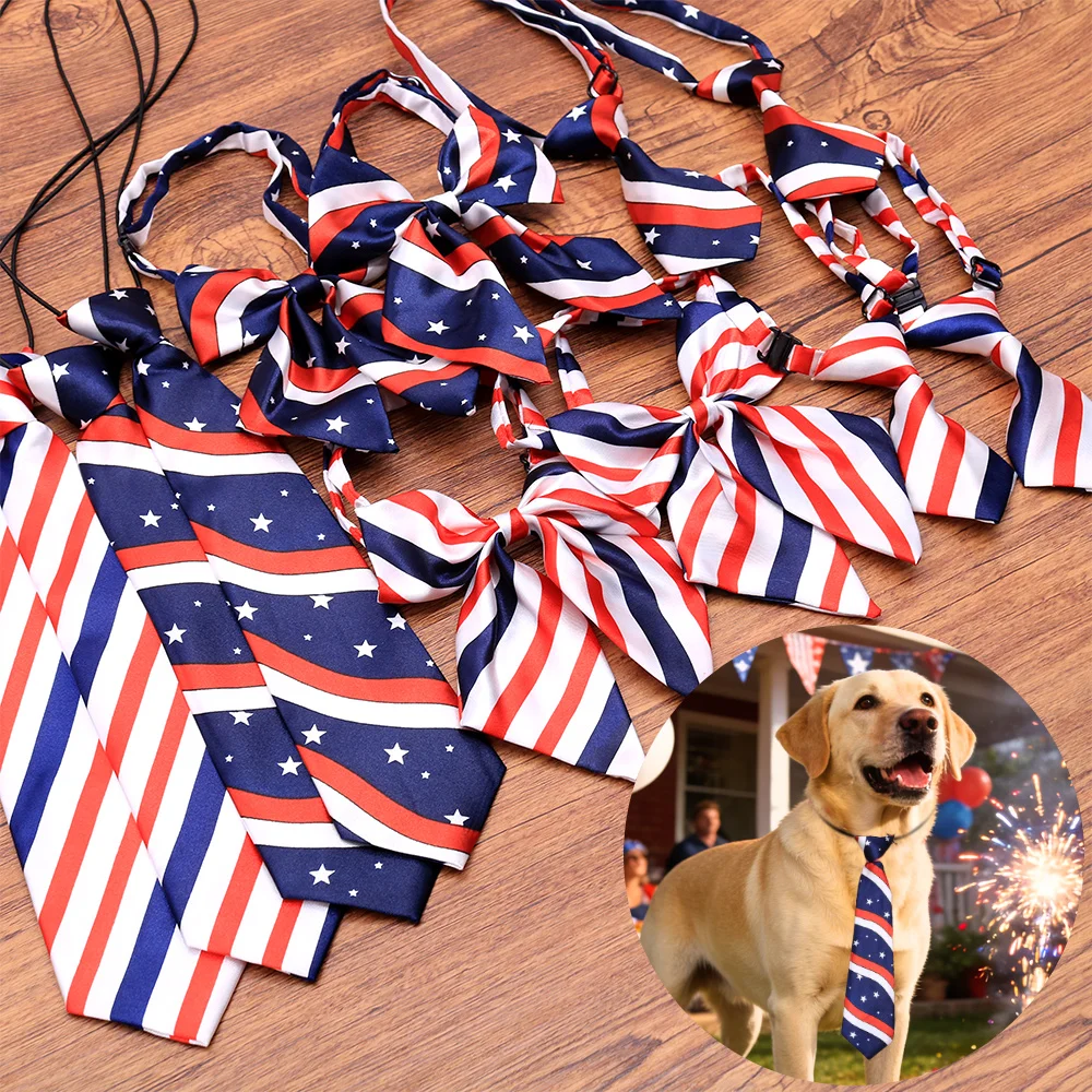 Corbatas cuatro de julio para perros – Lazos fiesta cachorros - imagen 4