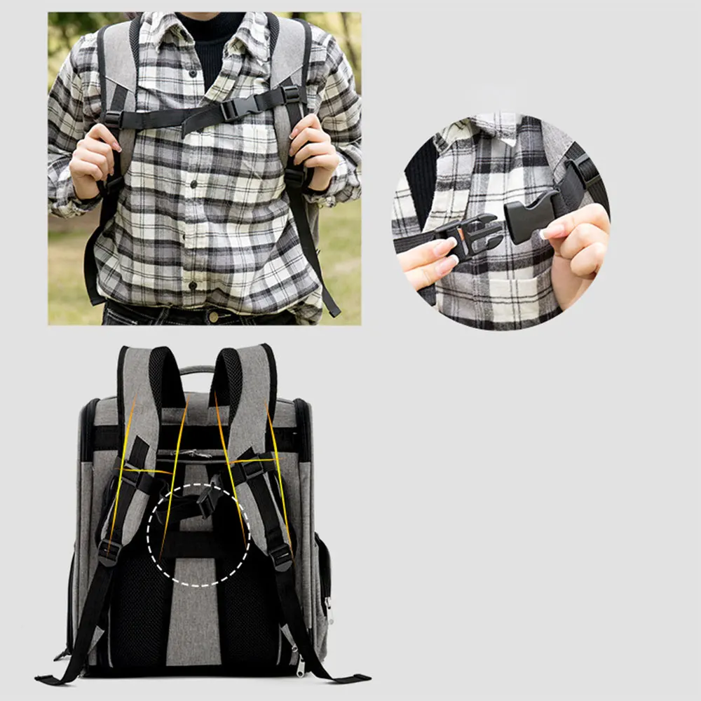 Bolsa de transporte para mascotas, mochila para perros pequeños y gatitos, bolsa de viaje, bolsa de hombro transpirable, bolsa expandible de gran capacidad - imagen 2
