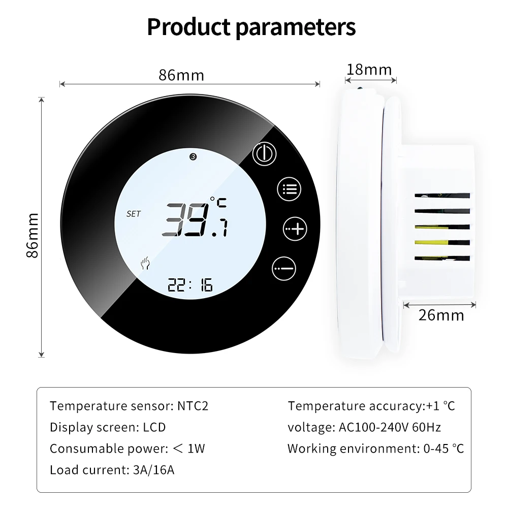 Controlador de temperatura WiFi inteligente 16A X7 termostato de calefacción de suelo eléctrico interruptor de Control de temperatura completamente funcional por aplicación móvil - imagen 5