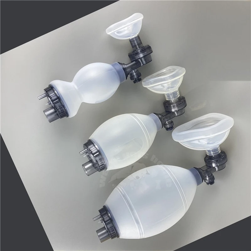 Respirador Simple, Kit de resucitador Artificial de silicona, bolsa Ambu de emergencia, resucitador Manual con máscara - imagen 2