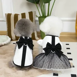 Vestido clásico con lazo para perros y gatos – Verano transpirable y festivo
