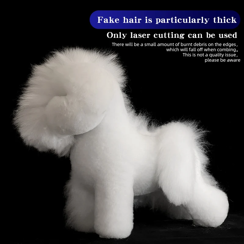 Modelo de simulación de mascota Bichon estándar, perro para práctica de aseo, adorno de pelo falso y estilo, debe usarse con el modelo de esqueleto - imagen 3