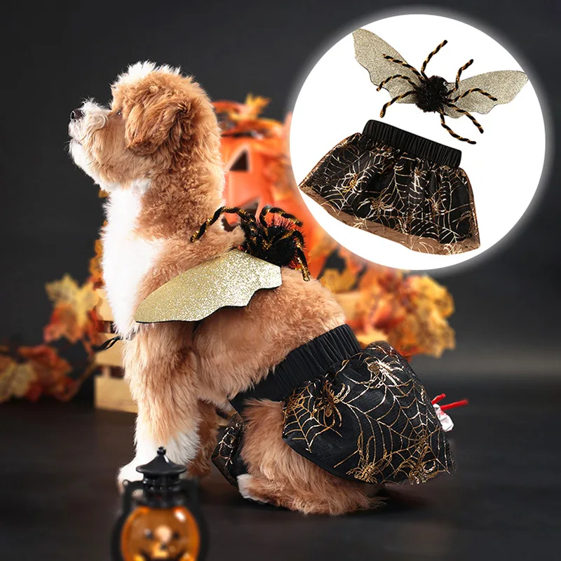 Disfraz de Halloween para perros con alas, traje de fiesta para mascotas, ropa bonita para festivales
