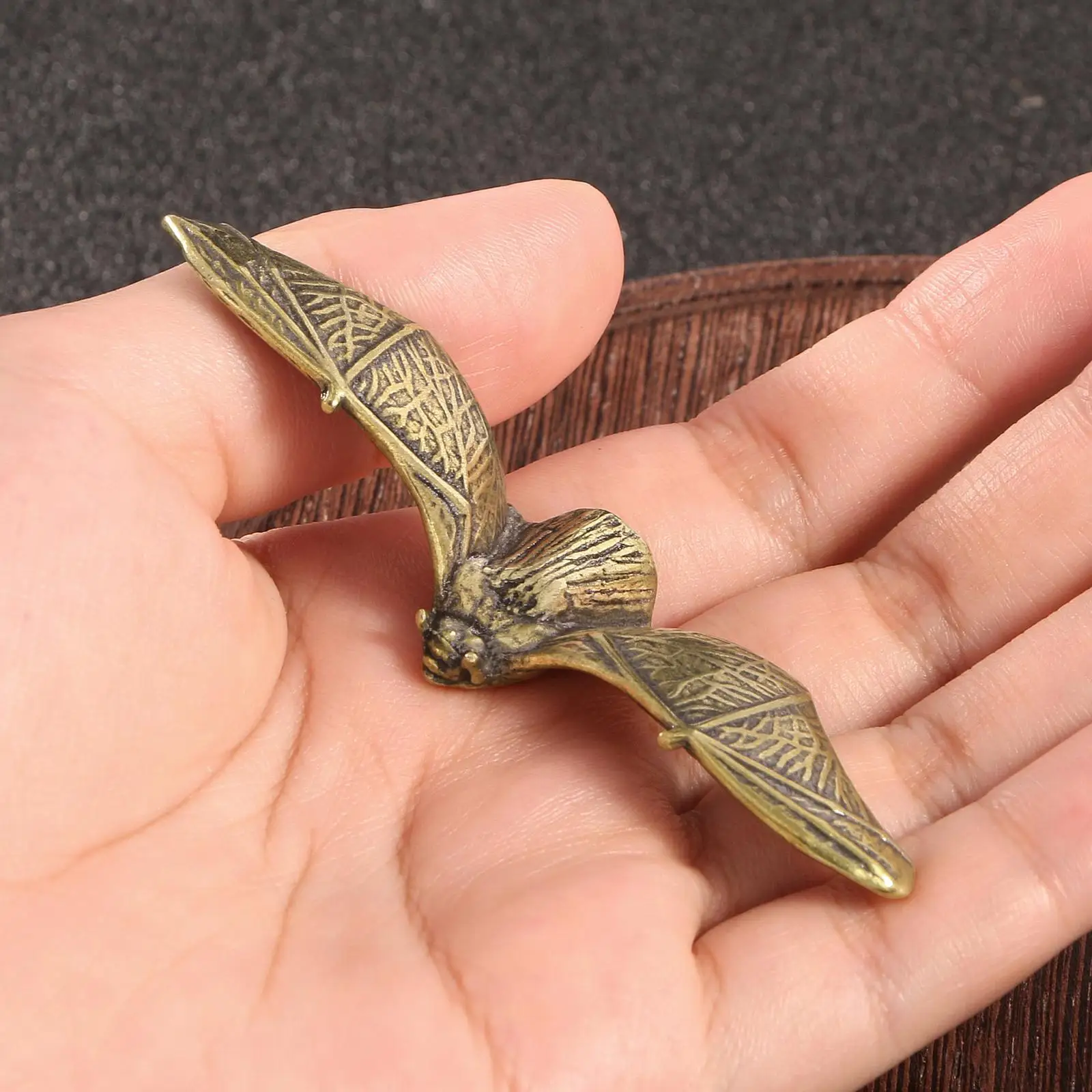 Copper Mini Bat Sculpture Decorative Sturdy Ornament Pet Miniature Table