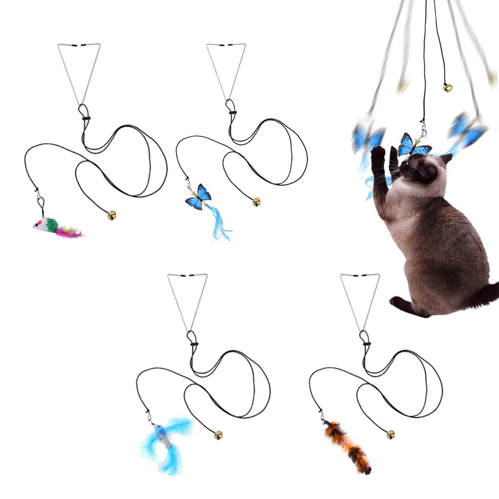 Juguete divertido para gatos, palo colgante, ejercitador interactivo, suministros para mascotas - imagen 3