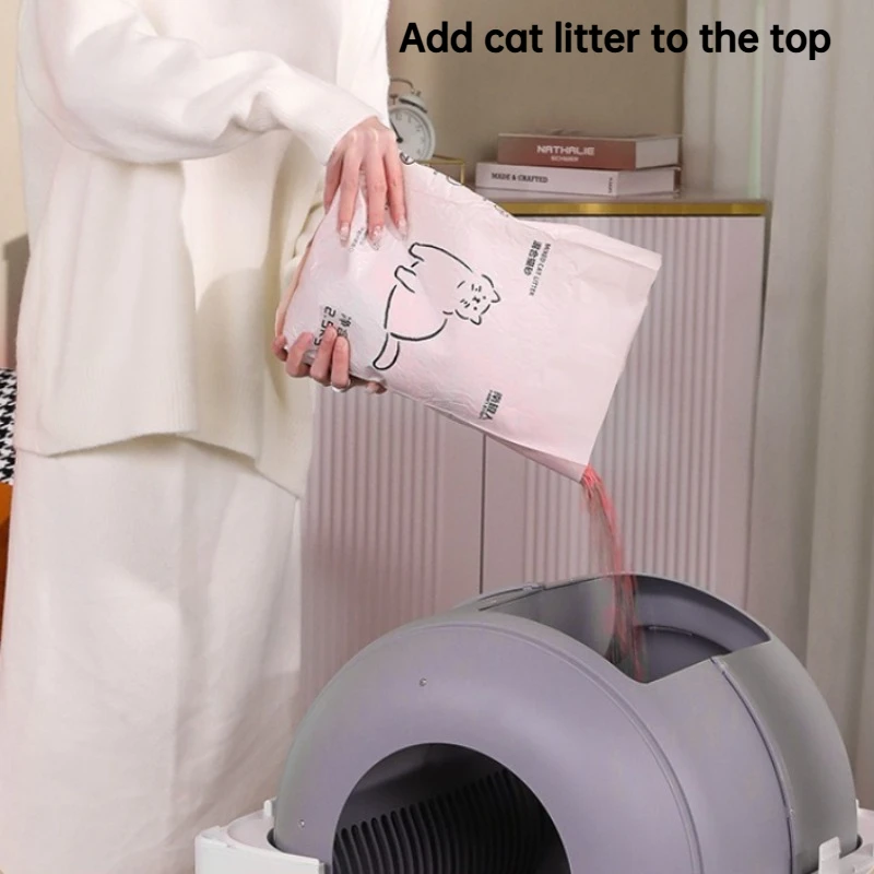 Inodoro eléctrico inteligente para gatos, productos de limpieza multifuncionales antisalpicaduras para mascotas, gran capacidad, fácil limpieza, Control por aplicación, caja de arena para gatos - imagen 5