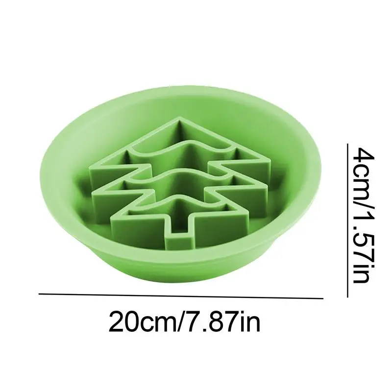 Cuenco de silicona para perro, alimentador lento de doble cara con dibujos animados, suministros de alimentación para mascotas