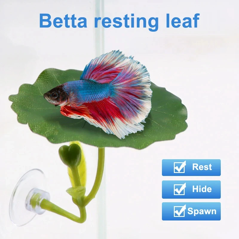 Hamaca para Bettas con planta y ventosa – Decoración segura para acuario