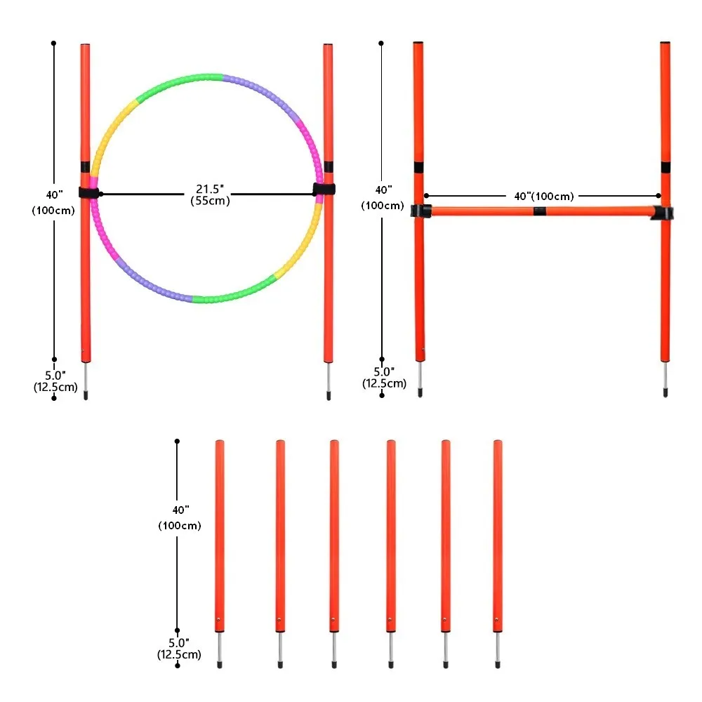 Equipo agilidad perros portátil: saltos y postes para entrenar fuera - imagen 2