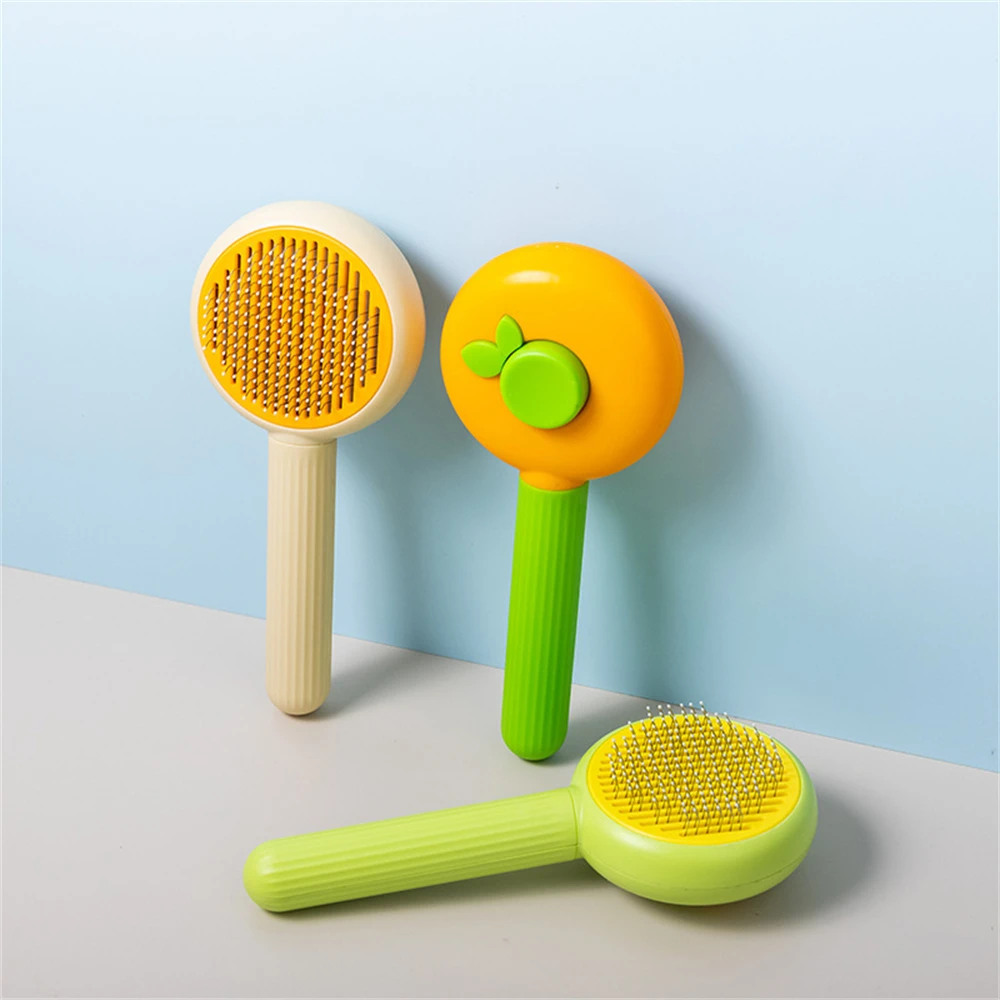 Cepillo rebanador de autolimpieza para gatos y perros, herramienta de aseo para cachorros, peines de aguja, peine de depilación para mascotas, cepillos de masaje para el cuidado de gatitos - imagen 2